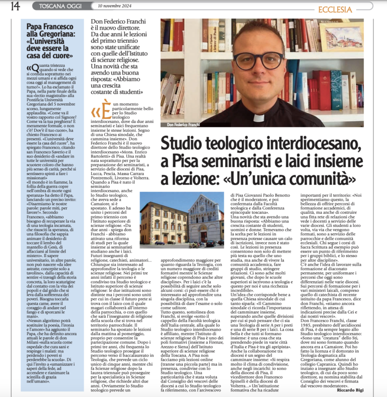 Intervista «ToscanaOggi» al nuovo direttore STI